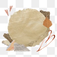 Autumn leaf png clipart, paper craft collage aesthetic on transparent background