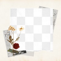 Dried flower collage png mockup, scrapbook aesthetic