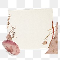 Autumn flower png journal sticker, aesthetic paper collage on transparent background