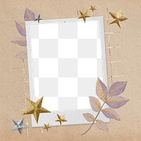 Instant film frame png mockup, aesthetic floral