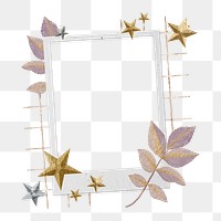 Instant film png frame, aesthetic flower collage on transparent background