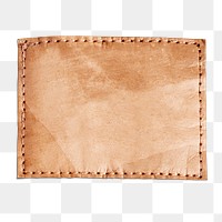 Jeans leather png label, apparel business branding with blank space on transparent background