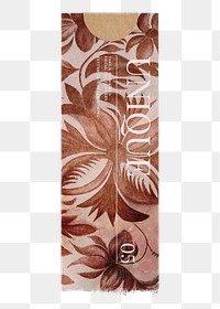 Pink price png tag, floral aesthetic, realistic design on transparent background
