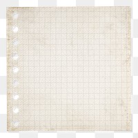 Aesthetic grid note png paper, blank design space on transparent background