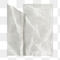 Wrinkled png paper, blank space, wall decor on transparent background