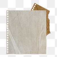 Aesthetic grid note png paper, blank design space on transparent background