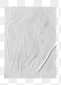 White glued png poster, abstract wall decoration with blank space on transparent background