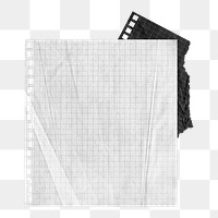 Aesthetic grid note png paper, blank design space on transparent background