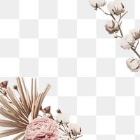 Flower border frame png, transparent background