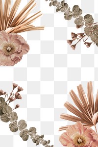 Flower border frame png, transparent background