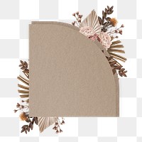 Paper note png sticker, aesthetic floral transparent background