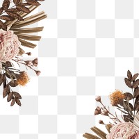 Flower border frame png, transparent background