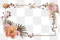 Flower frame png sticker, transparent background