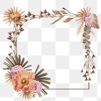 Flower frame png sticker, transparent background