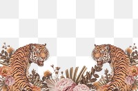 Tiger border png clipart, transparent background