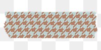Houndstooth png washi tape sticker, pattern stationery on transparent background