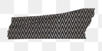 Zig-zag png washi tape sticker, pattern stationery on transparent background