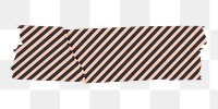 Washi tape png collage element, black stripes on transparent background