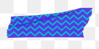 Washi tape png collage element, color zig-zag pattern on transparent background