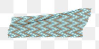 Washi tape png collage element, color zig-zag pattern on transparent background