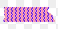 Zig-zag png washi tape sticker, pattern stationery on transparent background