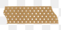 Polka dot png washi tape clipart, brown pattern on transparent background