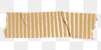 Washi tape png collage element, brown stripes on transparent background