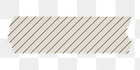 Washi tape png collage element, beige stripes on transparent background