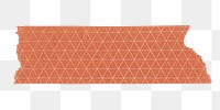 Washi tape png sticker, orange triangle pattern collage element