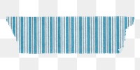 Stripe washi tape png sticker, blue pattern on transparent background