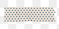 Washi tape png collage element, beige triangle pattern on transparent background
