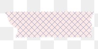 Washi tape png sticker, pink crosshatch pattern collage element