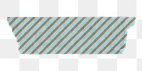 Washi tape png collage element, blue stripes on transparent background