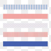 Simple png border element, abstract pattern set on transparent background