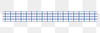 Plaid border png element, blue pattern design on transparent background