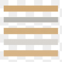 Simple png border element, abstract pattern set on transparent background