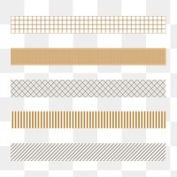 Simple png border element, abstract pattern set on transparent background