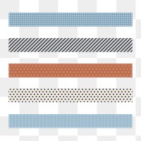 Simple png border element, abstract pattern set on transparent background