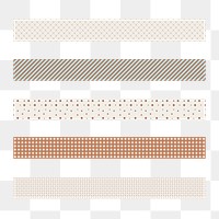 Simple png border element, abstract pattern set on transparent background