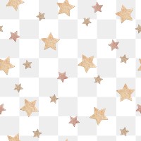 Gold star png pattern, transparent background, cute glittery design