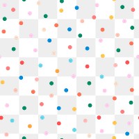 Polka dot png pattern, transparent background, colorful design