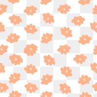 Orange flower png pattern, transparent background, cute aesthetic design