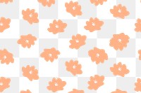 Orange flower png pattern, transparent background, cute aesthetic design