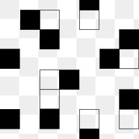 Geometric blocks png pattern, transparent background, black and white