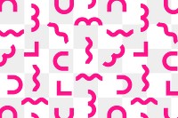 Pink memphis png pattern, transparent background, geometric design