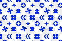 Abstract geometric png pattern, transparent background, blue design