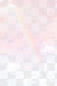 Rainbow sky background png, aesthetic pink pastel transparent design