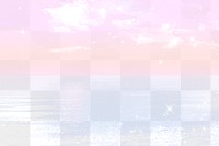 Aesthetic transparent background png, pastel beach design