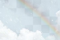 Aesthetic transparent background png, rainbow sky design