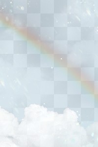 Aesthetic transparent background png, rainbow sky design